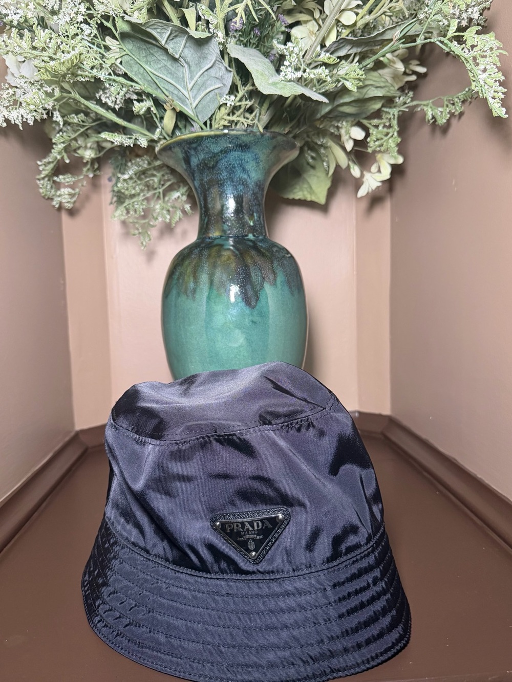 NWOT Prada Black Nylon Bucket Hat